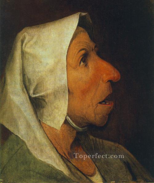 Portrait Of An Old Woman Flemish Renaissance peasant Pieter Bruegel the Elder Oil Paintings